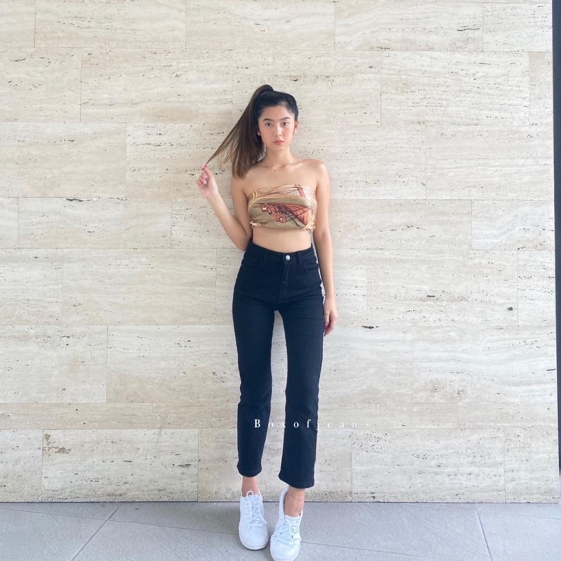 Boxofjeans - HW Stretchy Boyfriend Jeans - BLACK