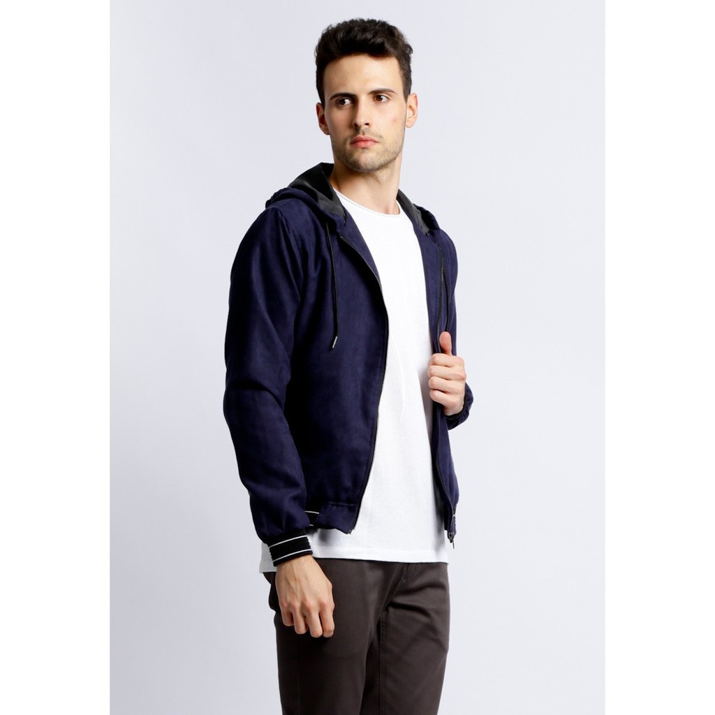 KENT&CREW Jaket Bomber Suede Biru Pria - C-XFE401-Z9