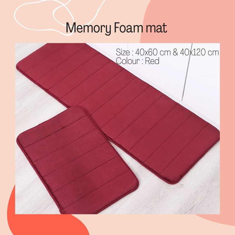 Memory Foam Mat SET / Keset Kaki Rumah Dapur Pintu Kamar Anti Selip