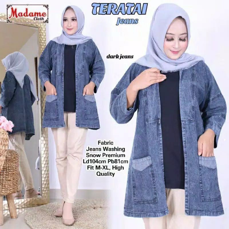 Kardigan Jeans Outer Wanita Best Seller Product