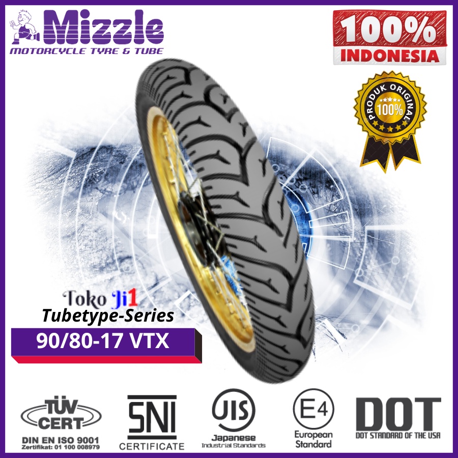 Ban Luar Mizzle Power VTX 80/80-17 90/80-17 100/80-17 Tubetype Ring 17