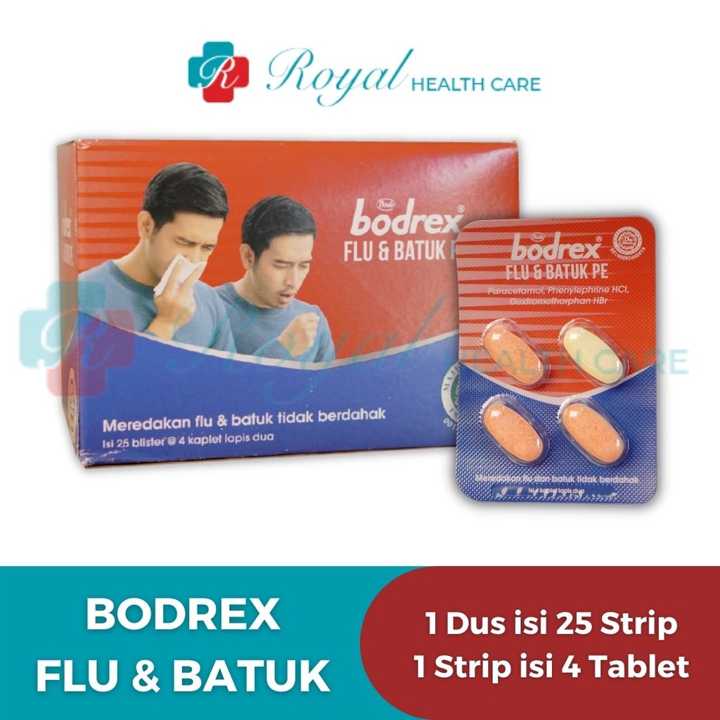 BODREX FLU DAN BATUK BOX 100 TABLET MERINGANKAN FLU DAN BATUK DG CEPAT