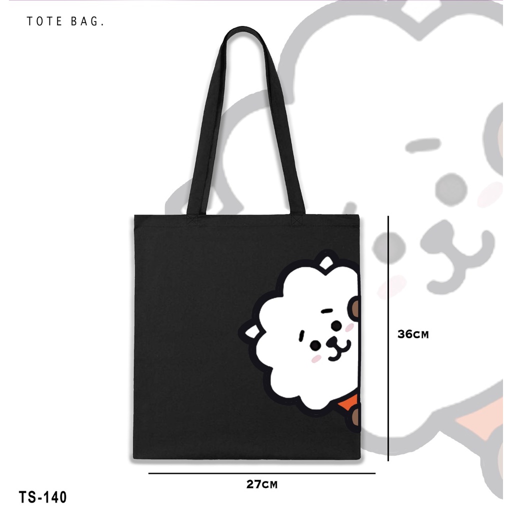 TOTE BAG WANITA / BT21 / TAS LES / KULIAH / TAS SANTAI  GAMBAR TAHAN LAMA