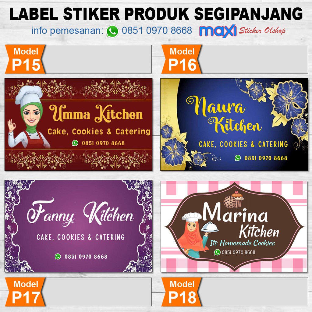 

Sticker Label Stiker Produk Kemasan Packaging Makanan Kue Cake Minuman