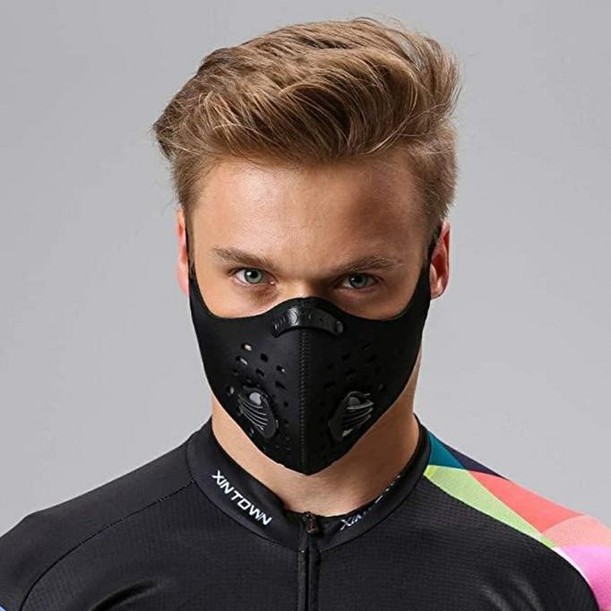 BARANG BARU MASKER ROCKBROS - MASKER SPORT - MASKER OUTDOOR - MASKER PM. 2.5 N95 N - Hitam