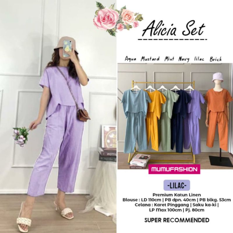 Setelan Wanita One Set linen Modis  Terlaris ALICIA SET pict by mumu fashion solo-2