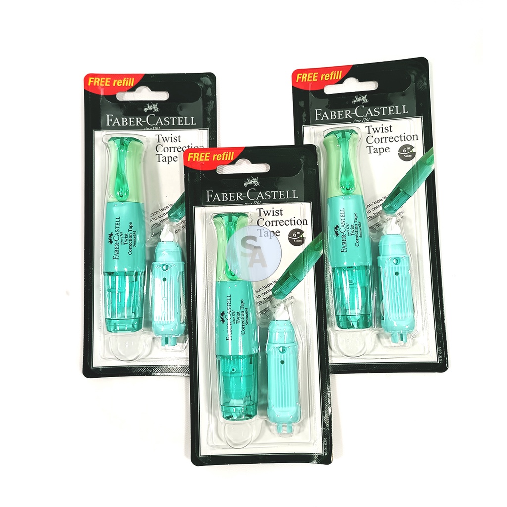 

FABER CASTELL Correction Tape Twist 6m x 5mm Free Refill Per Pcs