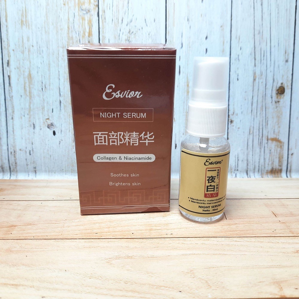 [ORI] Esvior Serum Night Korea dengan Kandungan Niacinamide dan Collagen Melembabkan Kulit Wajah Kering Kusam