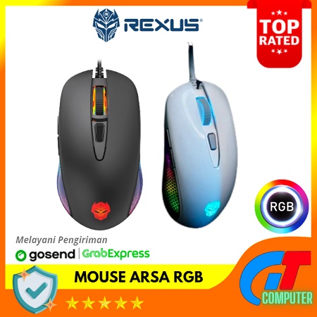 Rexus Arsa RGB - Polygon Batik Gaming Mouse Macro (Putih/item POLYGON)