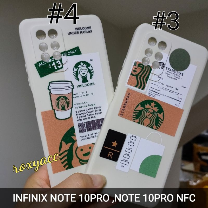 CASE INFINIX NOTE 10 PRO / NOTE 10PRO NFC SOFTCASE MOTIF SILIKON CASING GAMBAR STARBUCKS