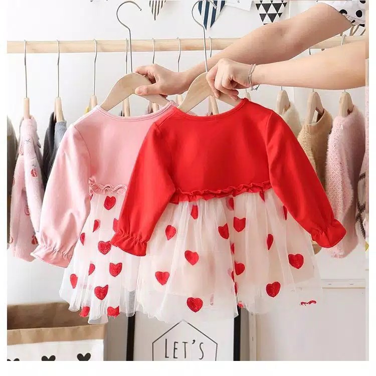 gos CC3 DRESS IMPORT FALL IN LOVE JD053 EBV Baju Dress Anak Perempuan Import