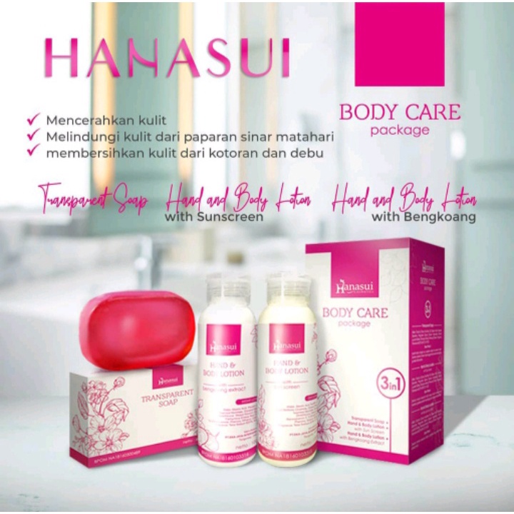 [ORI] HANASUI BODY CARE 3in1 Paket Lengkap untuk Perawatan Kulit Lebih Cerah Seketika | BPOM