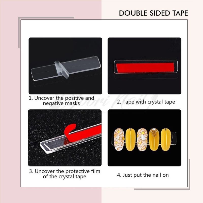 Double sided nail tape double side perekat kuku palsu display