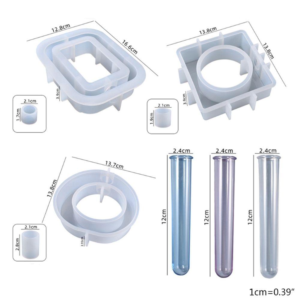 Lanfy Cetakan Silikon Tabung Reaksi Handmade Vas DIY Perhiasan Dekorasi Alat Pot Bunga Silicone Kerajinan