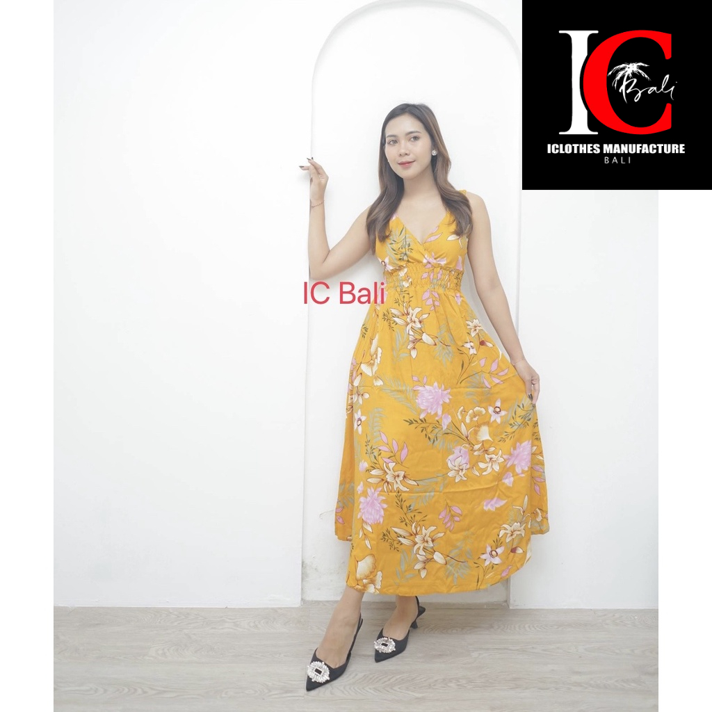 GROSIR DRESS MOZA TALI MOTIF TERATAI MT020/ DASTER RUMAHAN