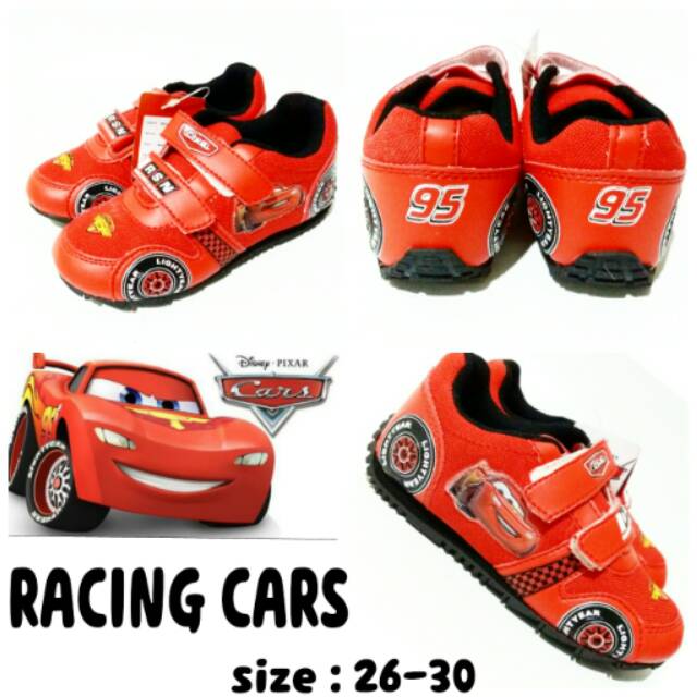Sepatu anak cowok racing cars sepatu berkarakter cars terbaru dan termurah