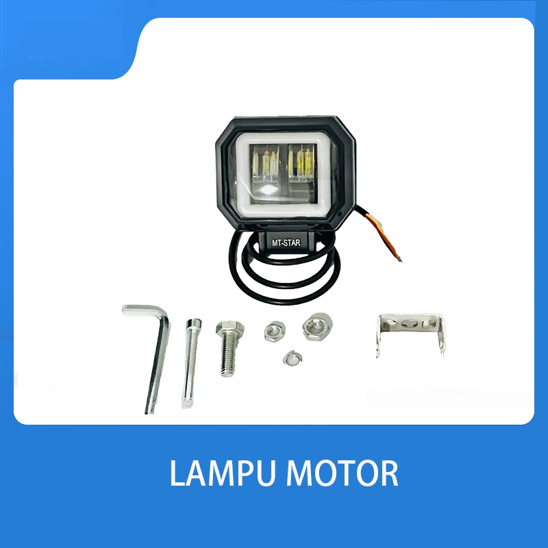 Lampu tembak sorot LED CWL 2 mata lensa 4D 20watt cree angel Eye Biru