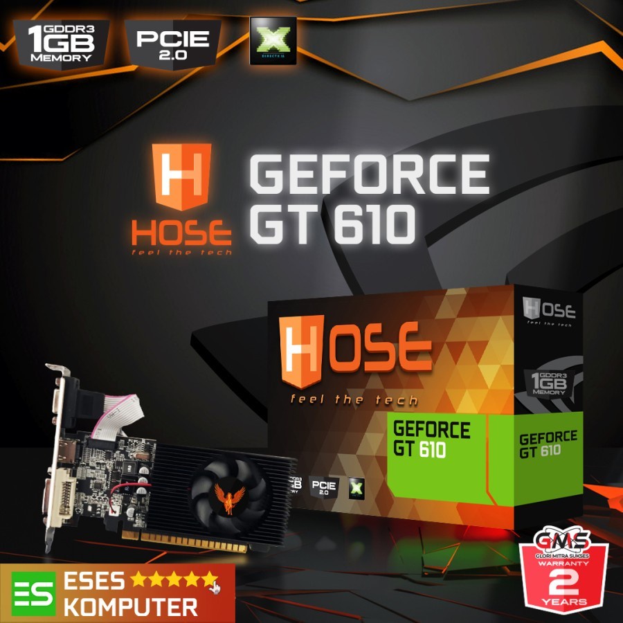 VGA HOSE GeForce GT 610 1GB DDR3 Low Profile - Garansi Resmi 2 Tahun