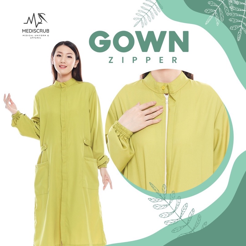Gown APD Medis Level 3 Zipper / Bahan Toyobo / Hazmat Dokter Perawat - MEDISCRUB
