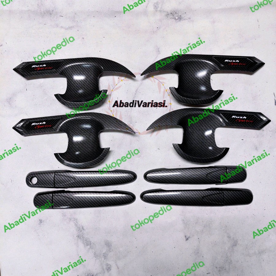 Paket Outer &amp; Handle Mobil All New Rush  2018-2022 Full Carbon No Smartkey