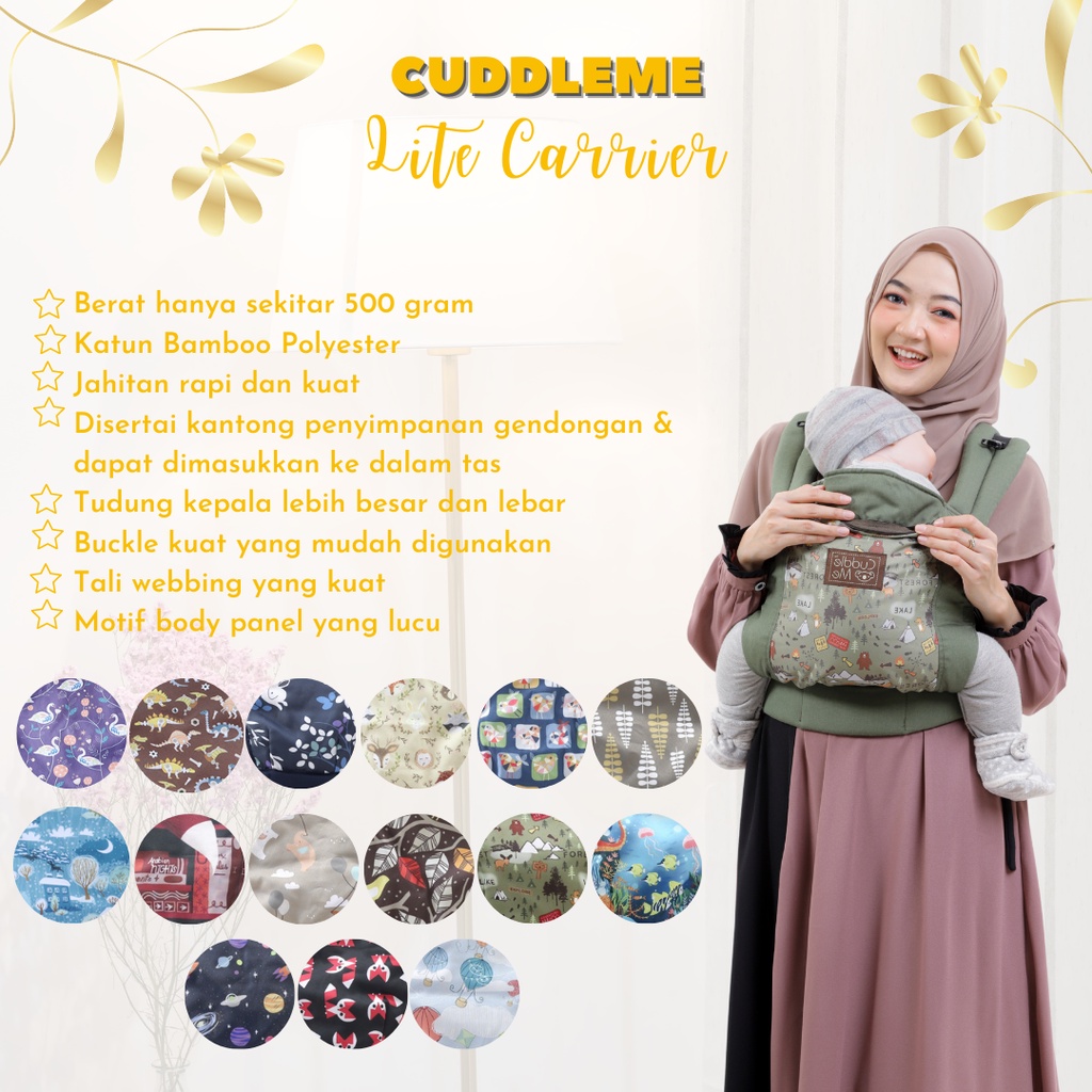 cuddleme store  cuddleme lite carrier   gendongan bayi   ssc cuddleme   gendongan m shape ergonomis