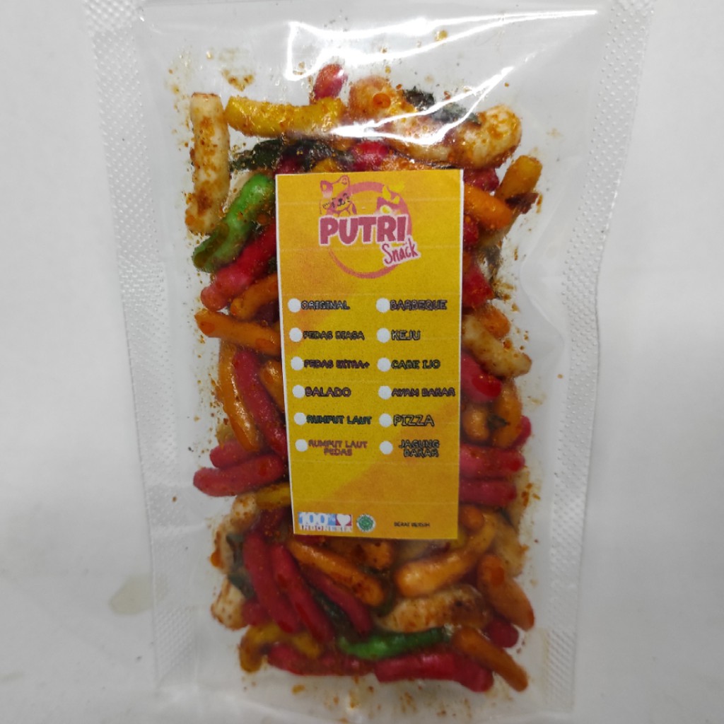 Keripik Seblak Kering Gurilem Bantet Warna 50gr Daun Jeruk