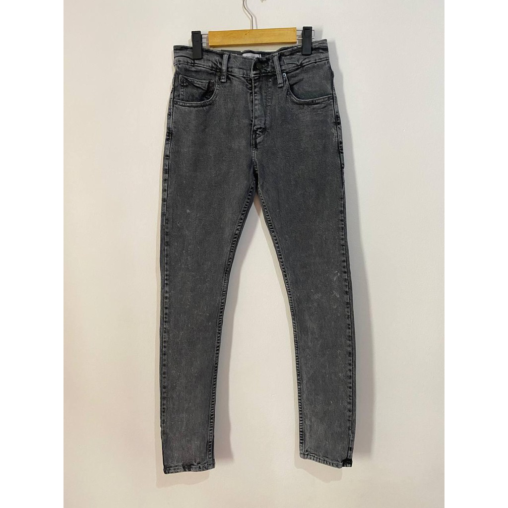 CELANA JEANS PRIA PULL&amp;BEAR GREY ACID SKINNY STRETCH PULLANDBEAR PULL &amp; BEAR PULL AND BEAR PENSIL