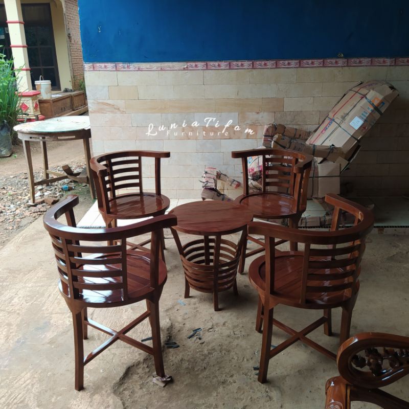 Kursi Tamu Cantik Kayu Jati Finishing