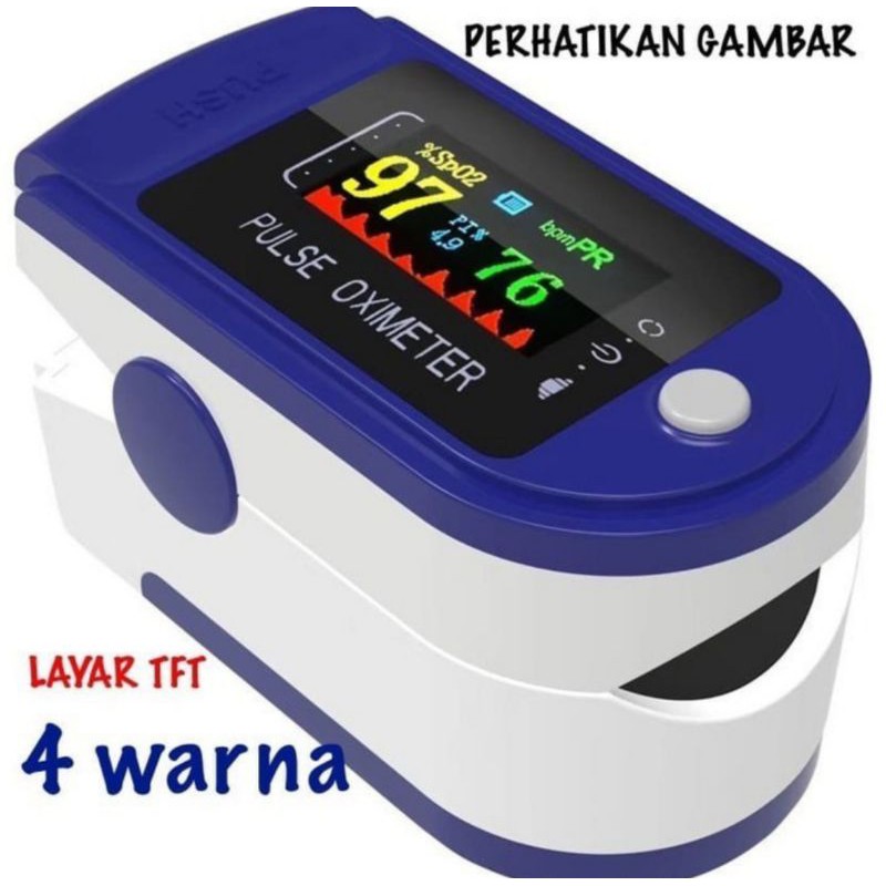 Oximeter Fingertip Pulse Oxymeter SPO2 LCD Full Colour Ukur Kadar Oksigen Detak Jantung