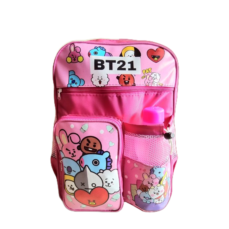 Tas Ransel Anak Perempuan karakter BT21 BTS21 tas sekolah SD Tk - free botol minum