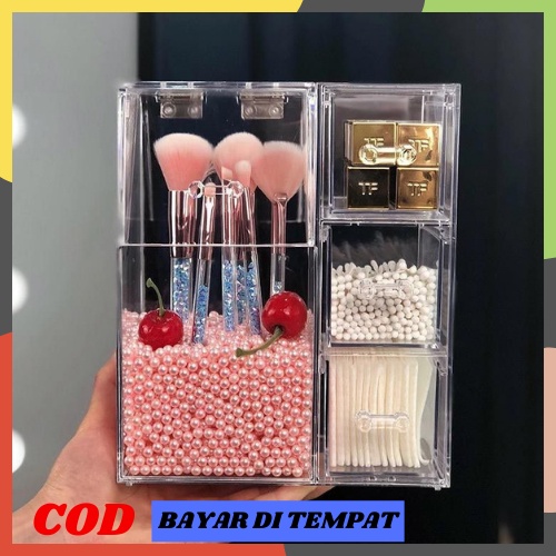 SS-GC503 Rak Organizer Multifungsi Brush Make Up + Mutiara Rak Anting Acrylic Impor