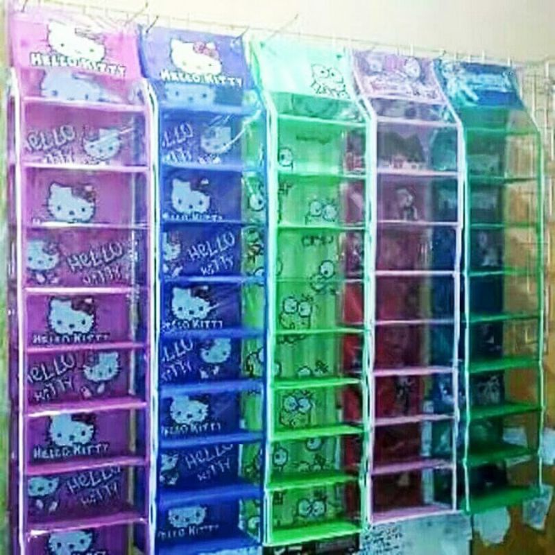 Rak Sepatu Gantung KARAKTER / Organizer Sepatu Susun / Rak Portable - Bags Storage Sekat Susun Tempa