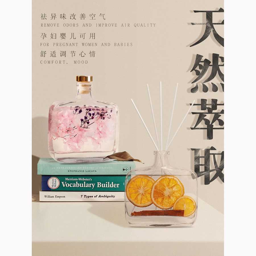 Taffware HUMI Pengharum Ruangan Reed Diffuser with Rattan Sticks 100ml