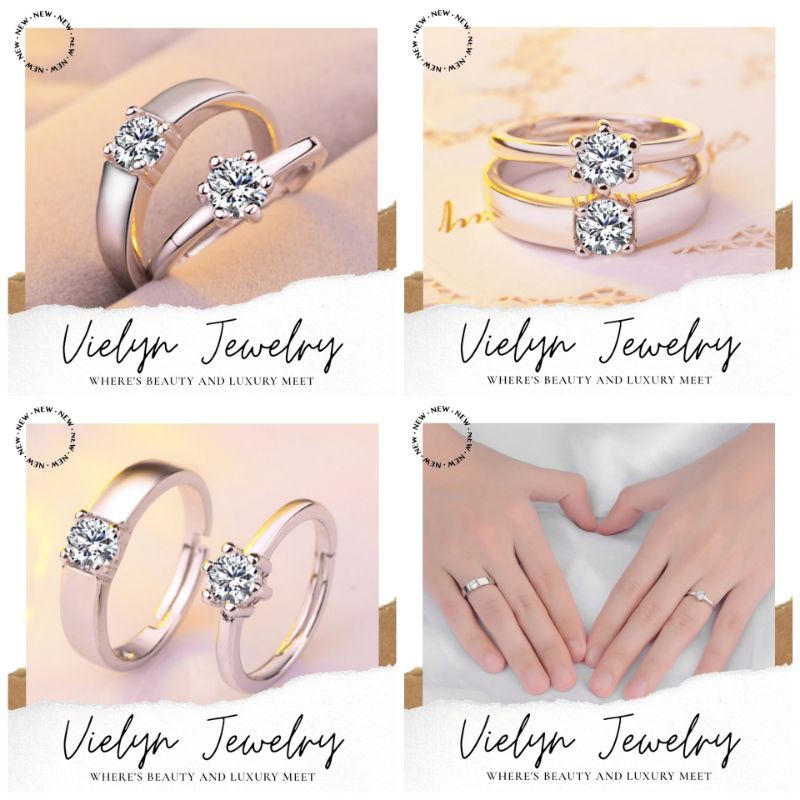Cincin Couple Swarovski S925 [Vielyn Jewelry]