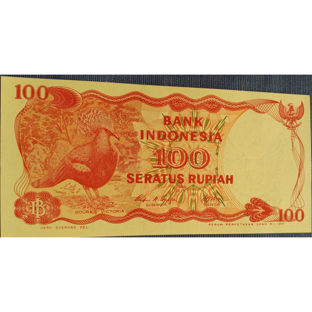 uang kuno lama 100rupiah burung udara tahun 1984