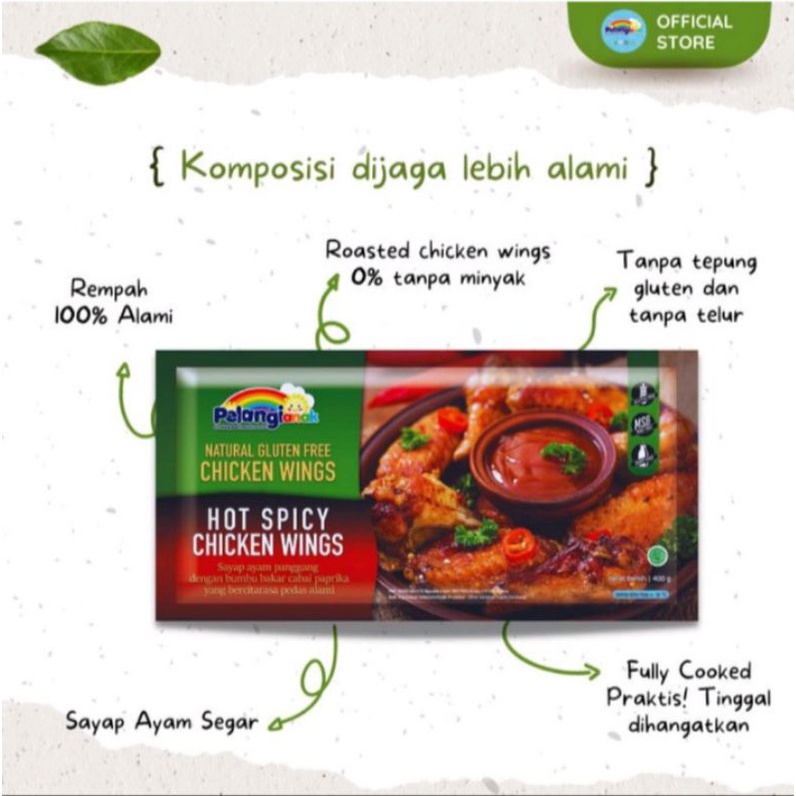 

Chicken Wings Hot Spicy - Non MSG & Pengawet Buatan - Pelangi Anak