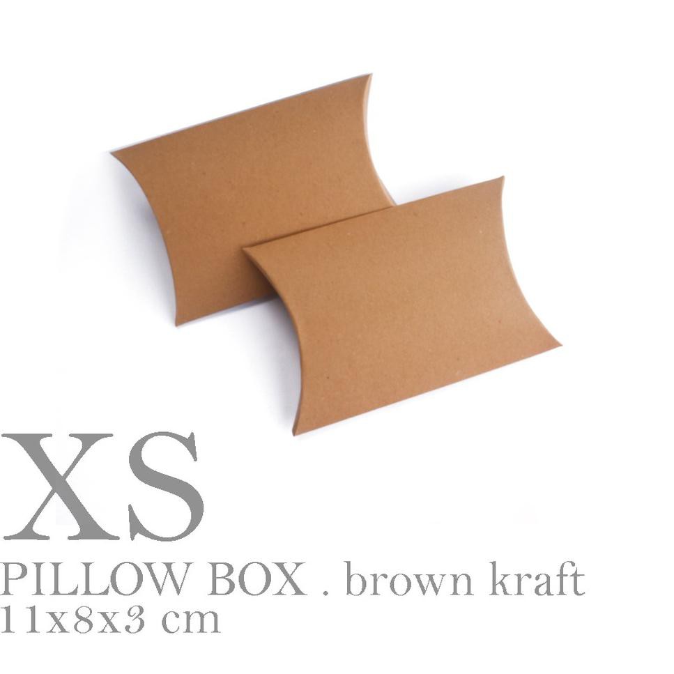 

VD [HARGA 10pcs] PILLOW BOX XS / EXTRA SMALL (8x11 cm) BROWN KRAFT/ PAPER BOX / PAPER PACKAGING VD Z