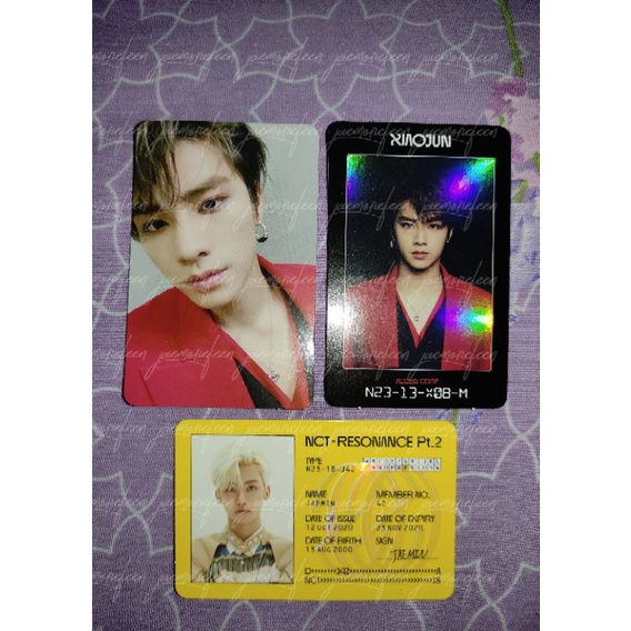 Photocard Xiaojun arrival ver & ACcard set, ID CARD JAEMIN