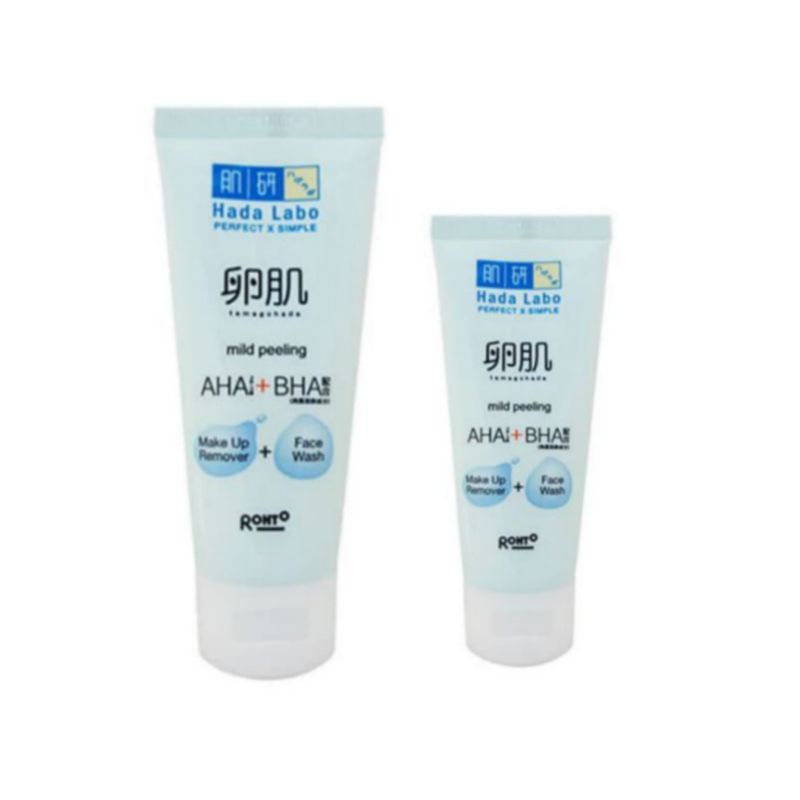 HADA LABO Mild Peeling AHA + BHA Make Up Remover + Face Wash