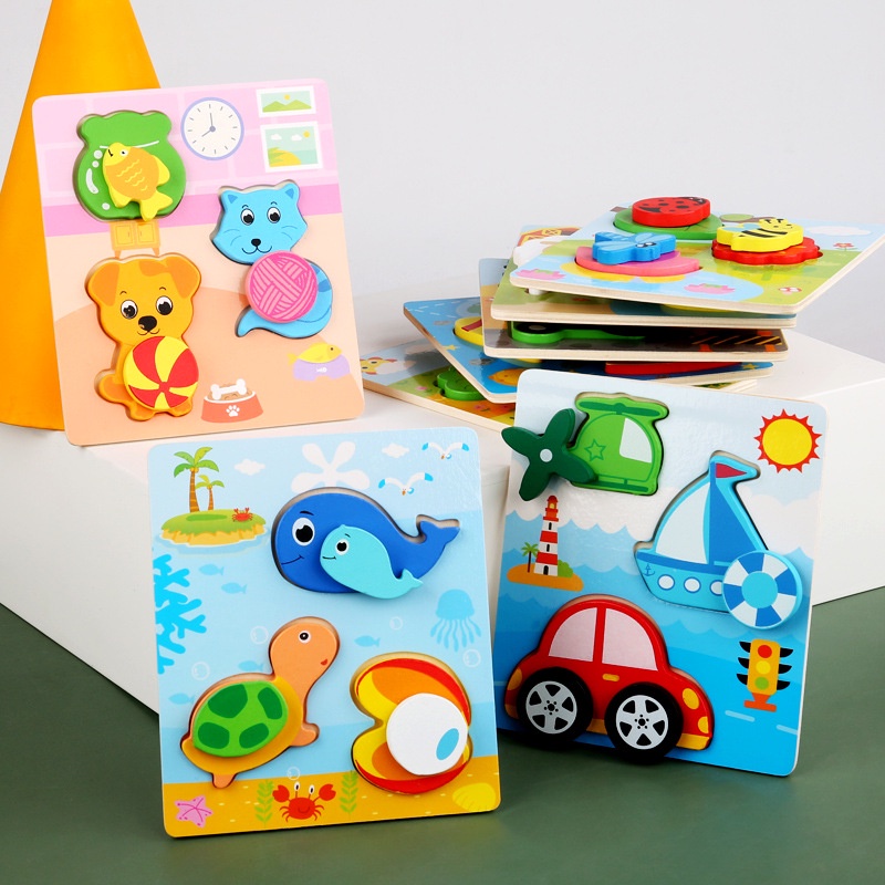 Puzzle Kayu Knob / mainan Jigsaw puzzle /3D wooden toys L273
