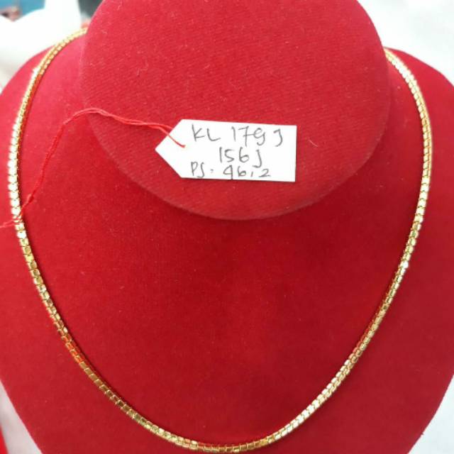 KL179j156j kalung emas kuning asli model mianta perhiasan simple gold kadar 70%(16k) panjang:46,2cm