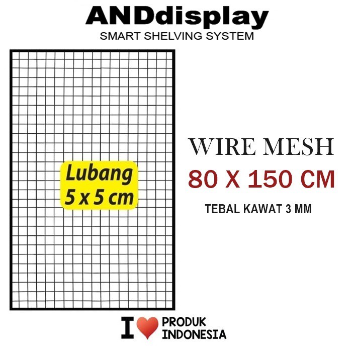 WIRE GRID MESH 80 X 150 CM - KAWAT JARING KOTAK - RAM DINDING BINGKAI