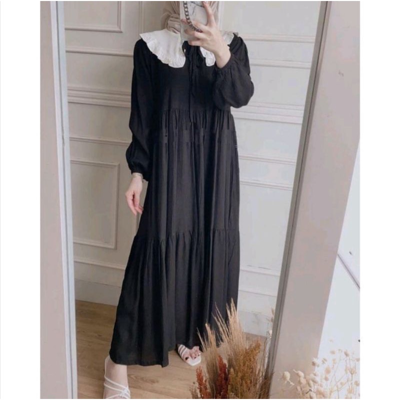 Zakiya collar combine Maxi dress