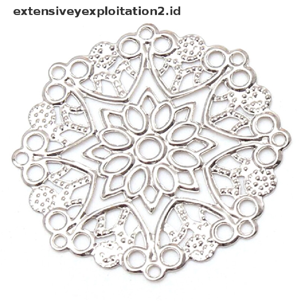 1/50pcs Konektor Bunga Kerawang Lapis Perunggu Untuk Membuat Perhiasan Diy