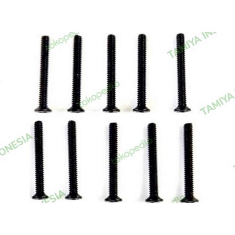 Baut Rata Hitam 40mm screw M2/ Baut gepeng / Baut pipih (10pcs)
