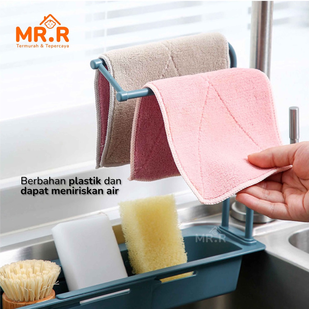 Tempat Spon Rak Cuci Piring Tirisan Wastafel Gantungan Kain Lap Dapur Sabun Kitchen Sponge Rag Rack