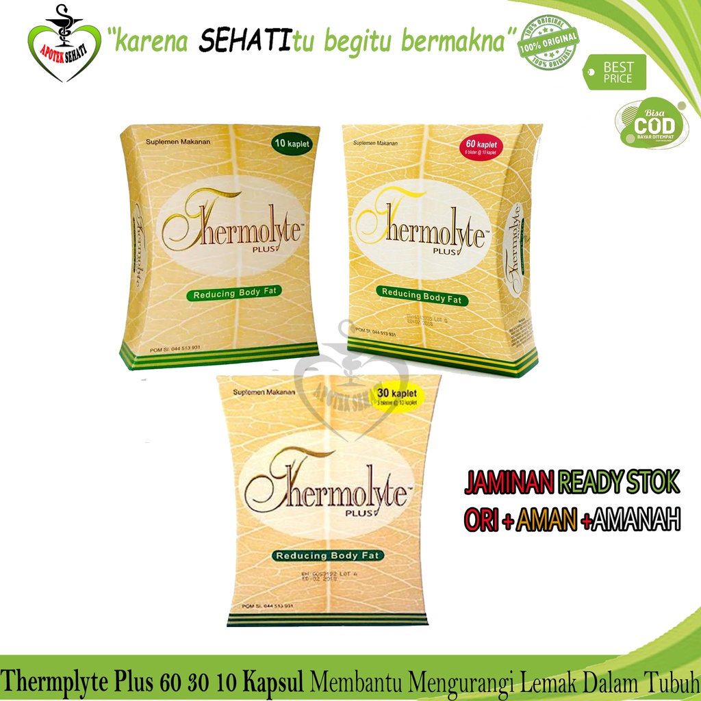 Original Thermolyte Plus Kapsul Suplemen Diet Herbal Pelangsing Tubuh