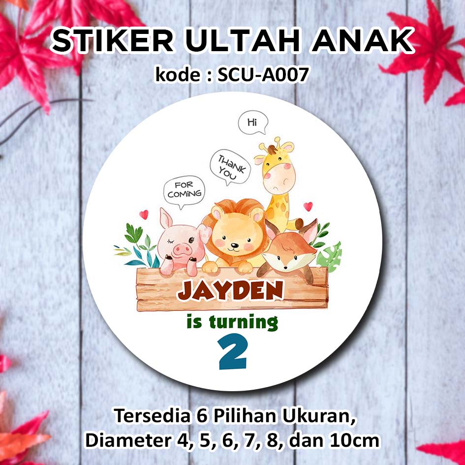 

STIKER ULANG TAHUN HEWAN LUCU BIRTHDAY STICKER LABEL BINGKISAN SOUVENIR KEMASAN KOTAK NASI BOX KUE MAKANAN TUMPENG MINI KIDS SEGEL HAMPERS CUTE ANIMALS