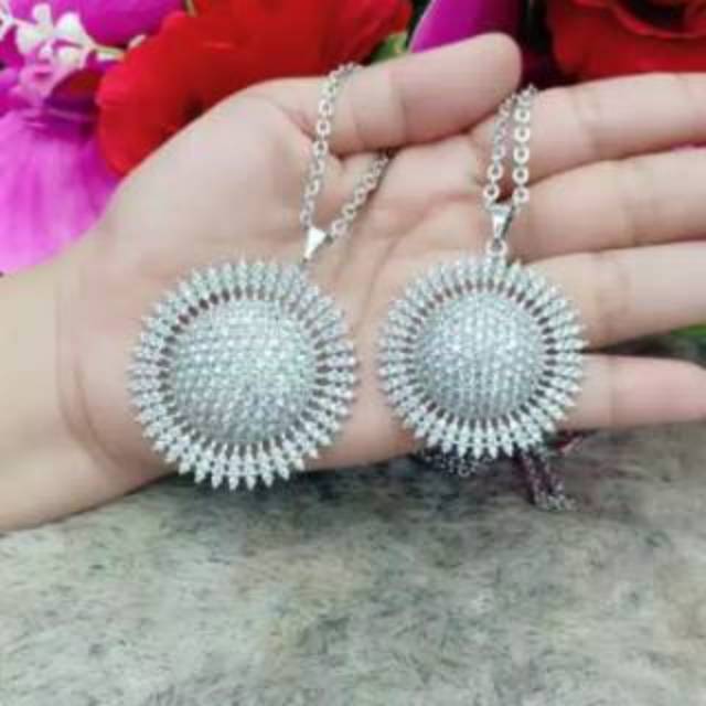 Xuping-Kalung-Set perhiasan wanita-liontin matahari A-B /silver gold