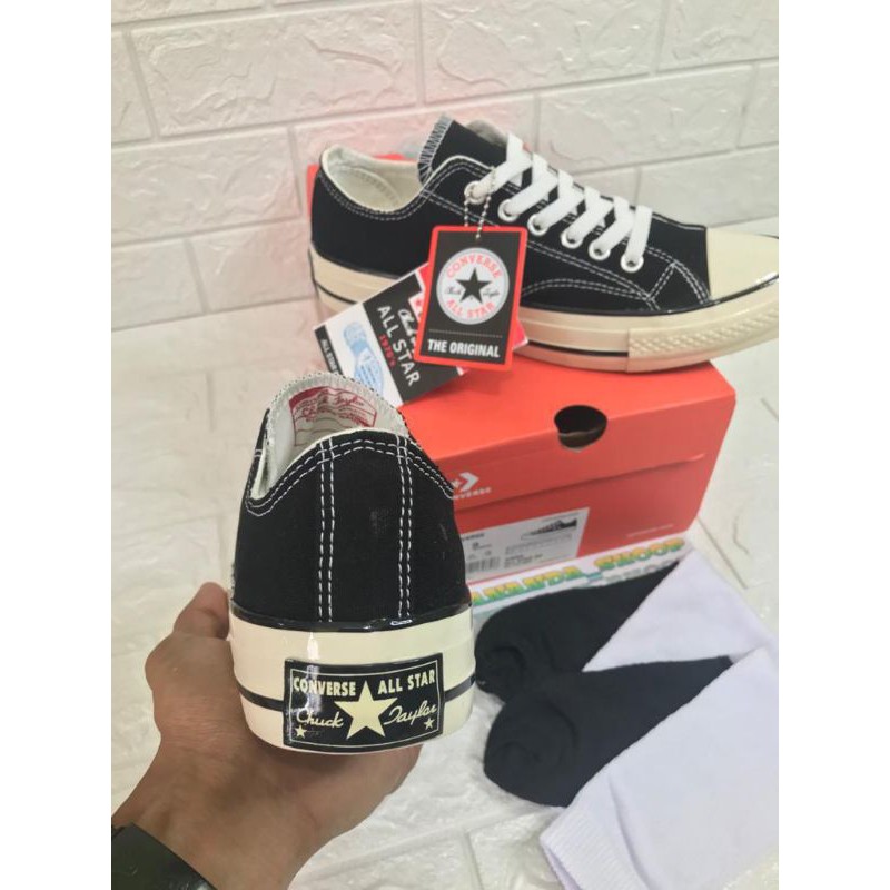 SEPATU SNEAKER CONVERSE ALLSTAR 70s OX BLACK WHITE SOL TRANSPARAN